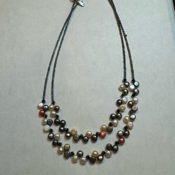 Lia Sophia “Tahitian” pearl double strand necklace multicolor beads. 16”-19” - Picture 3 of 7
